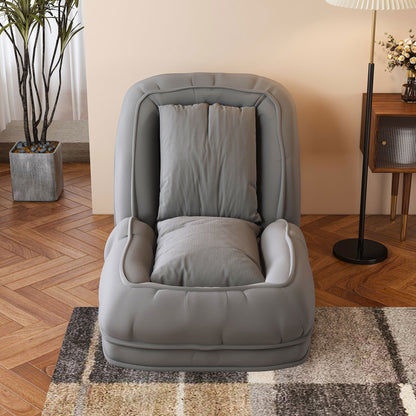 Upholstered Human Dog Bed for Adults and Pets, Foldable Lazy Sofa Bed with 5 Adjustable Position, Includes 2 Soft Pillows for Bedroom, Living Room, Reading Corner(Grey) image 6