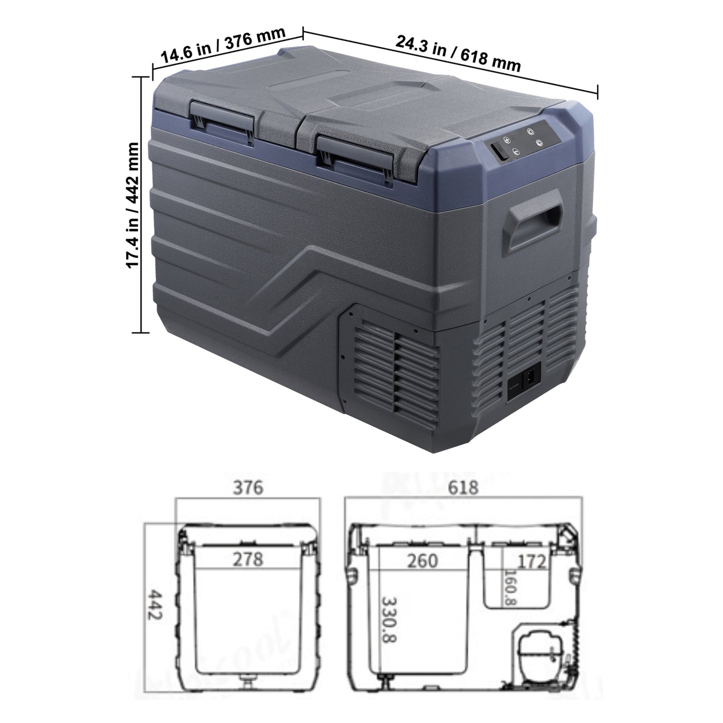 Car Refrigerator, 12 Volt Car Refrigerator Fridge, 32 L Dual Zone Portable Freezer, -4℉-68℉ Adjustable Range, 12/24V DC and 100-240V AC Compressor Cooler for Outdoor, Camping, RV image 11