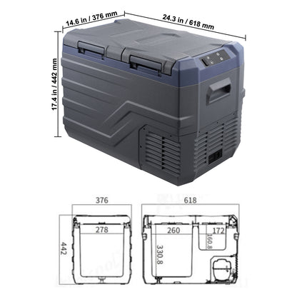 Car Refrigerator, 12 Volt Car Refrigerator Fridge, 32 L Dual Zone Portable Freezer, -4℉-68℉ Adjustable Range, 12/24V DC and 100-240V AC Compressor Cooler for Outdoor, Camping, RV image 11