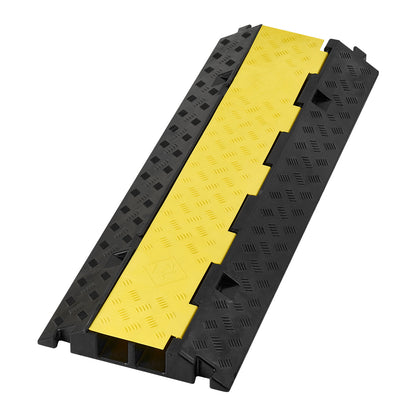 Cable Protector Ramp, 22,000 lbs/axle Capacity, 2 Channel Heavy Duty Rubber Cord Hose Wire Cover, 2.2 x 2 in Channel, Traffic Speed Bump with Flip-Open Top Cover, for Indoor Outdoor, 1 Pack image 2
