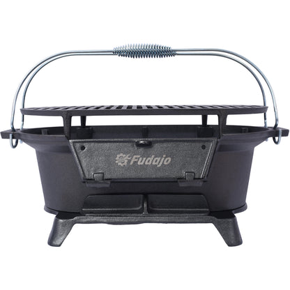 Oval Cast Iron Grill Outdoor, Portable Charcoal Grill and Tabletop Cast Iron Skillet - 100% Cast Iron, Durable, Small Charcoal Grill, Camping Stove, Hibachi Grill image 8