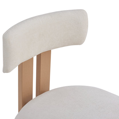 26.5'' Stylish Round Stools with Low Back - Comfortable Upholstered Seat & Natural wood color Metal Frame for Kitchen & Dining image 10