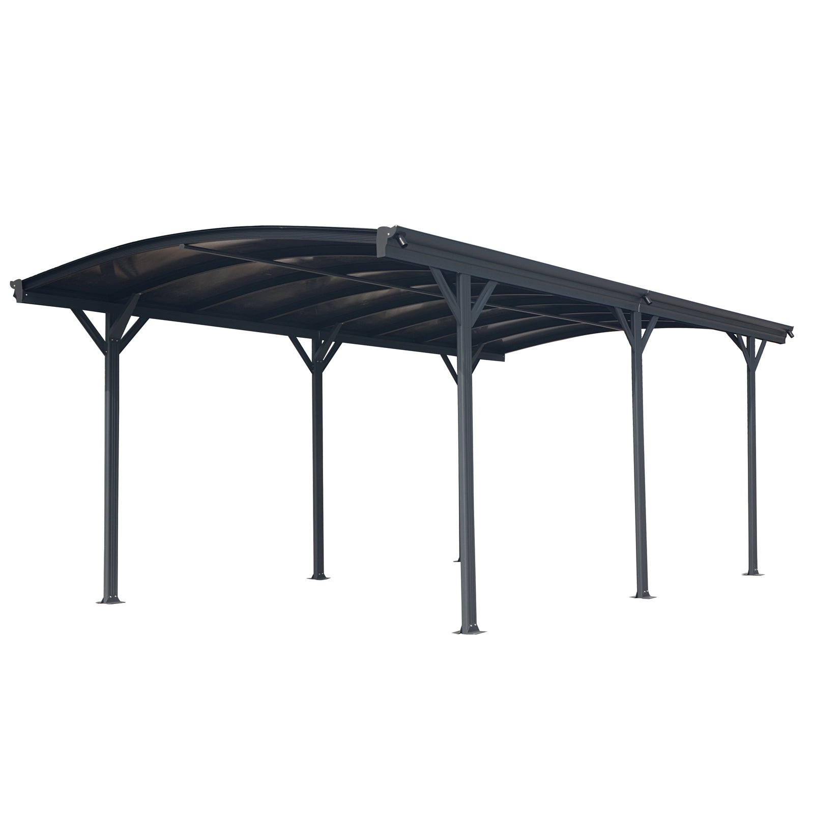 Outdoor Carport, 10 FT * 19 FT* 7 FT Arch Carport Aluminum Metal Frame and Polycarbonate Panels Car Port for Outdoor Driveway Car, Truck image 3