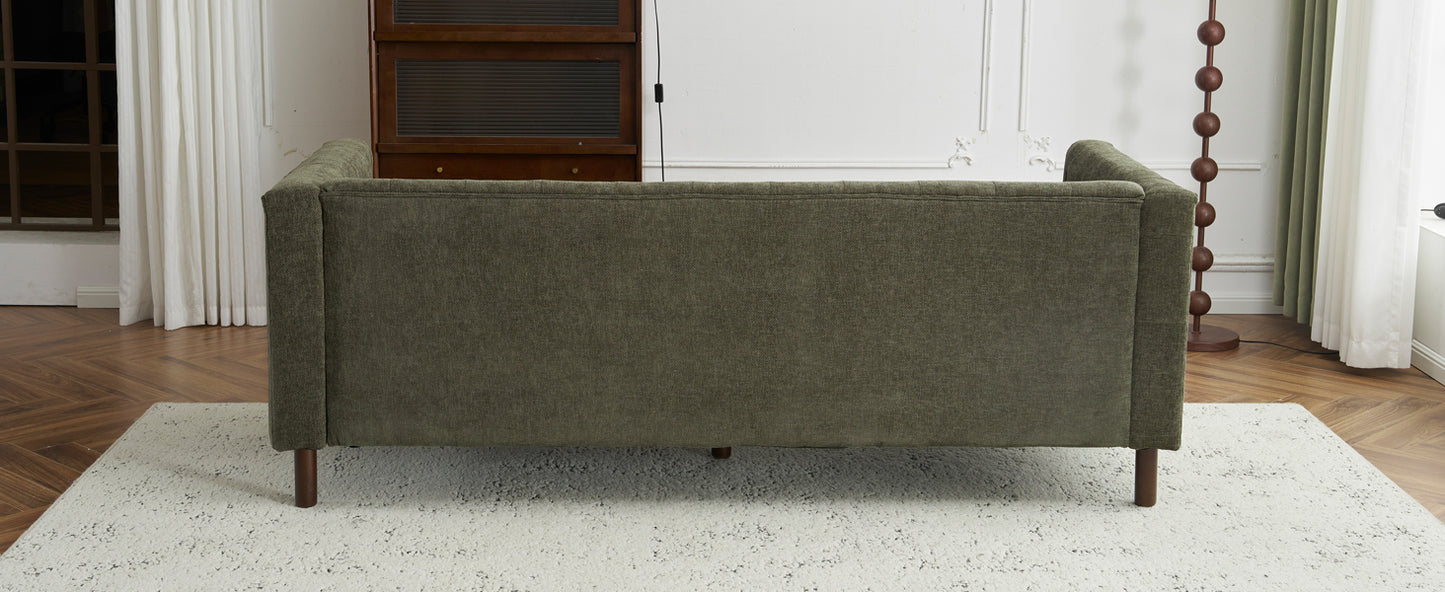 78" Upholstered Sofa Modern 3-seater Sofa Couch with Tufted Design for Living Room,Dark Green image 10