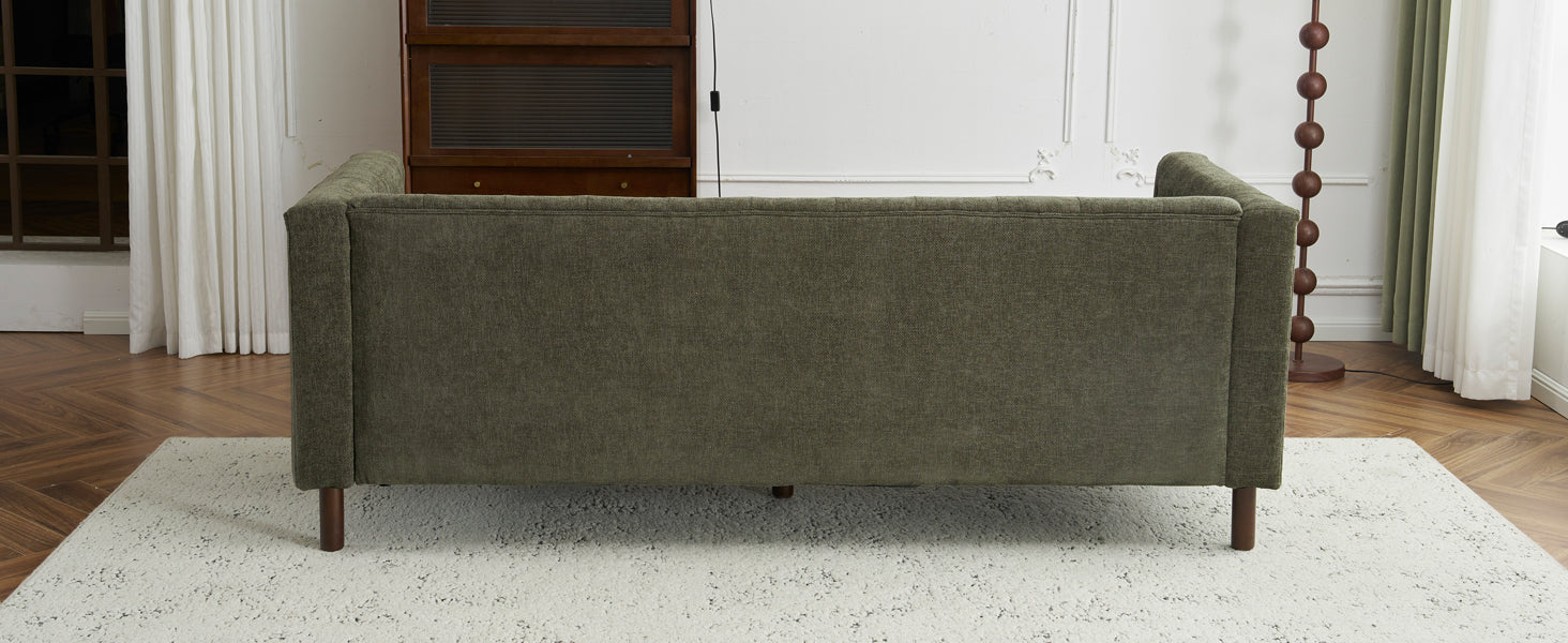 78" Upholstered Sofa Modern 3-seater Sofa Couch with Tufted Design for Living Room,Dark Green image 10