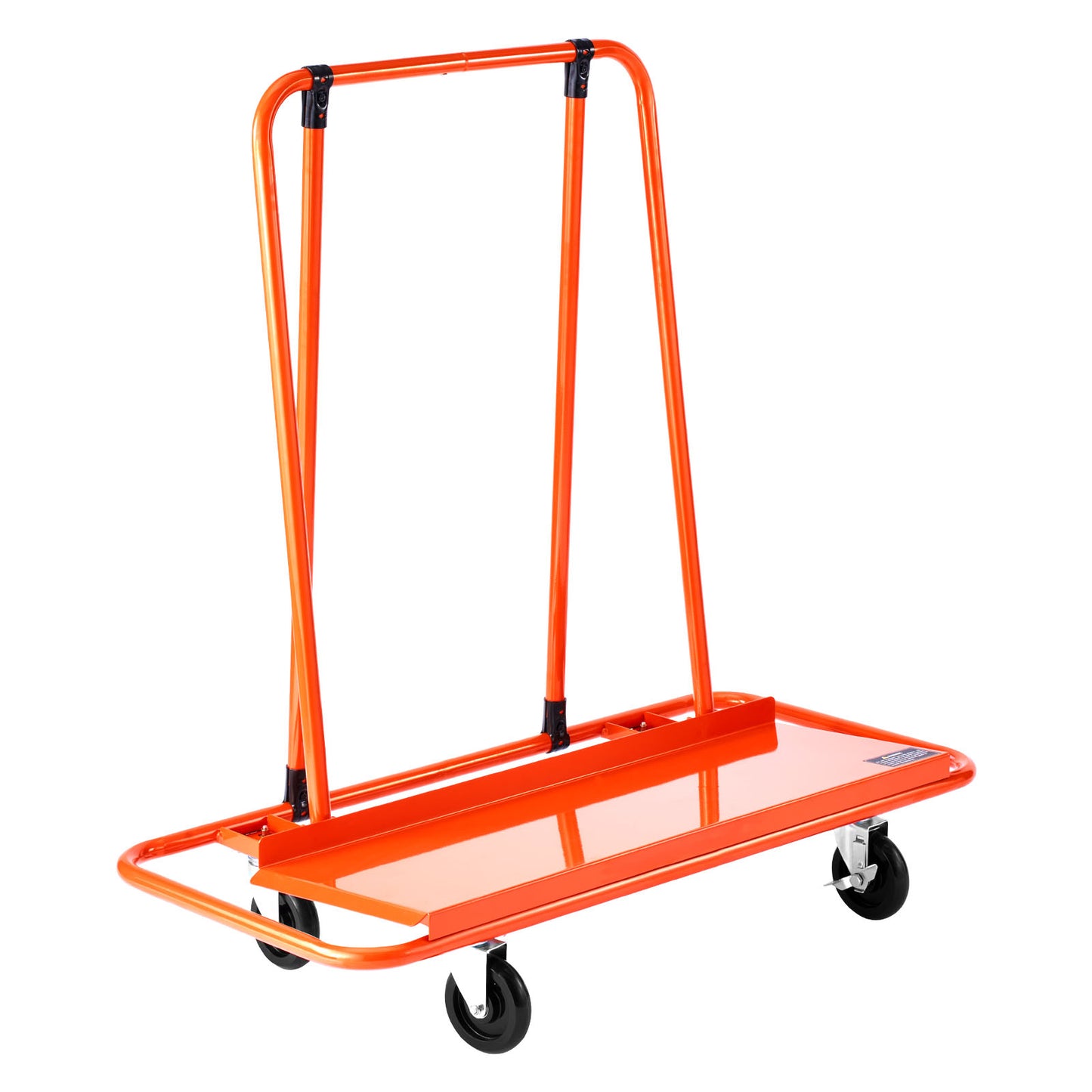 Drywall Cart Dolly, 1800 lbs Load Capacity, Steel Panel Dolly with 4 Swivel Casters, Durable & Long-lasting, Panel Truck Cart with Tie-Down Strap for Plywood, Plasterboard, Glass, Orange image 4