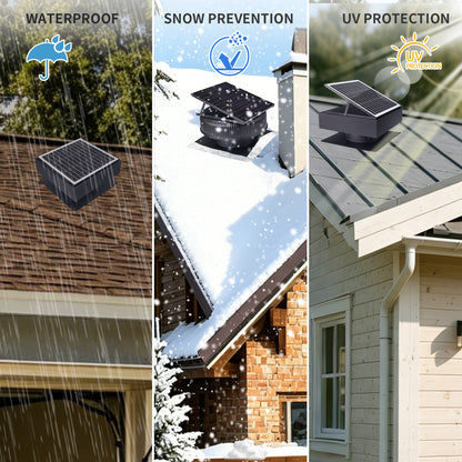 12" Solar Roof Vent Fan,40W Dual Power Attic Exhaust Fan with 3-Speed Remote & 25°C Auto Start,1200 CFM,MPPT Controller Solar Ventilator image 5