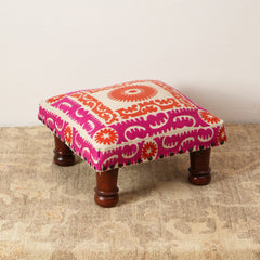 Decorative Handcrafted Suzani Embroideried Foot Stool-16X16X5"