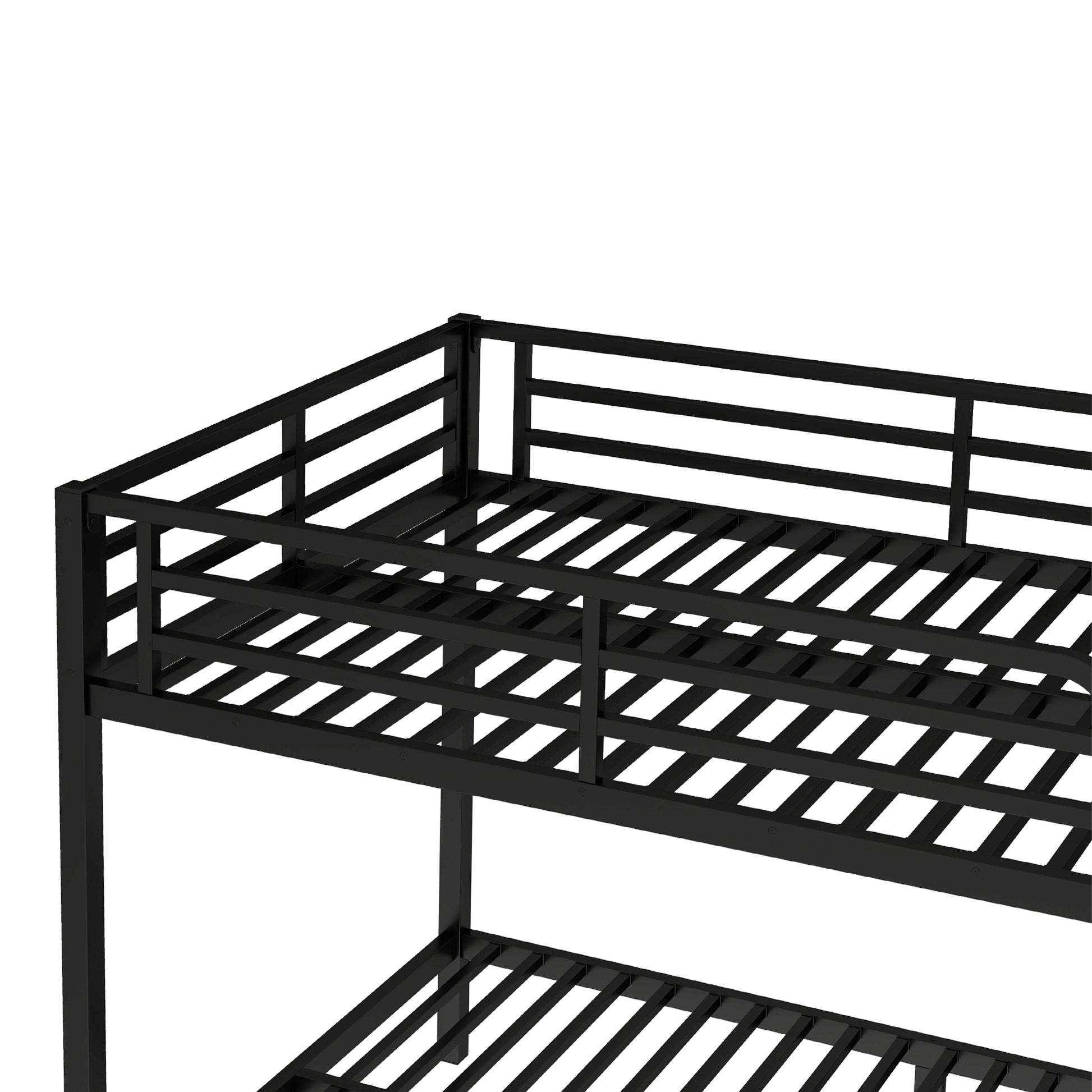 Metal Full XL over Full XL Bunk Bed for Teens and Adults,Space-Saving/Noise Reduced/No Box Spring Needed, Black image 5
