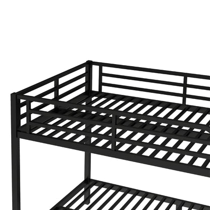 Metal Full XL over Full XL Bunk Bed for Teens and Adults,Space-Saving/Noise Reduced/No Box Spring Needed, Black image 5