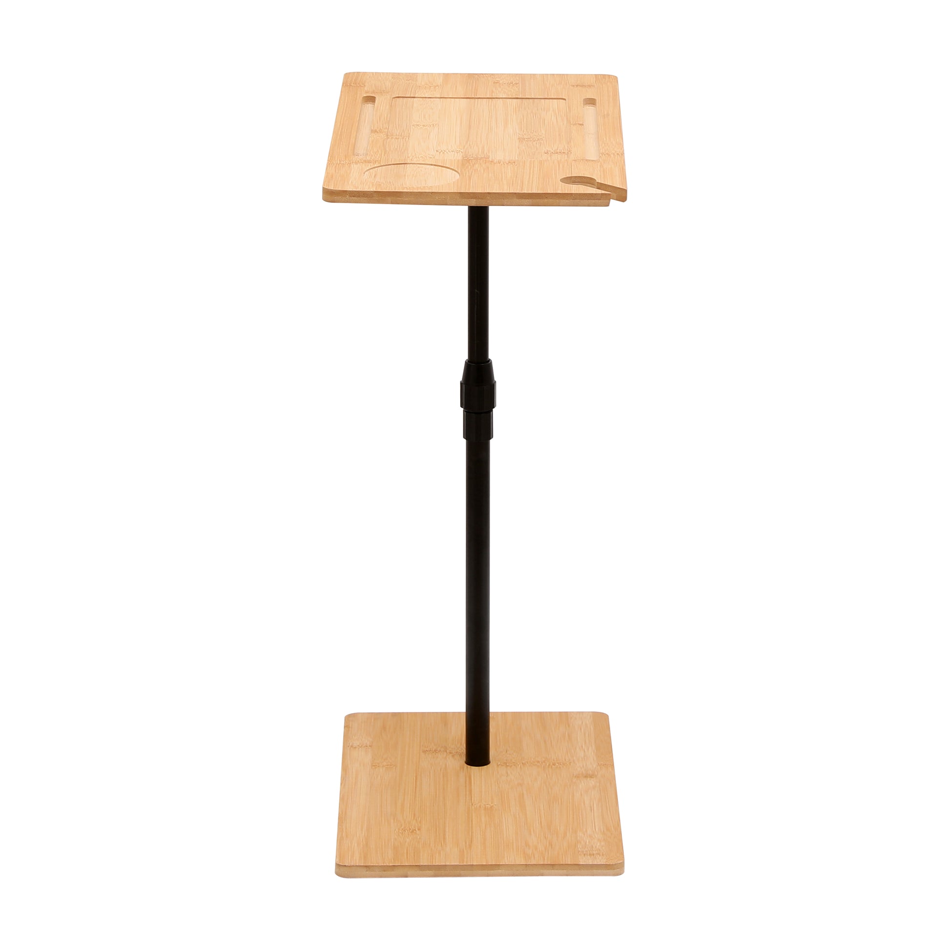 Bamboo Couch Tray Table Height Adjustable C-Shaped End Table with Slots 2 Tier Sofa Side Table for Living Room & Bedroom (Rectangle + Rectangle) image 9