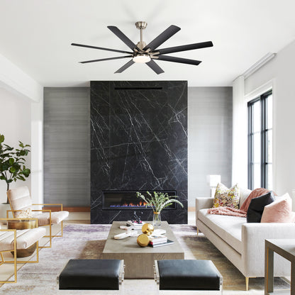 52-Inch Smart Ceiling Fan With Lights,6 Wind Speed,With 8 Black ABS Blades,Voice Remote,Fan For Bedroom,Living Room,Patio,Kitchen image 7