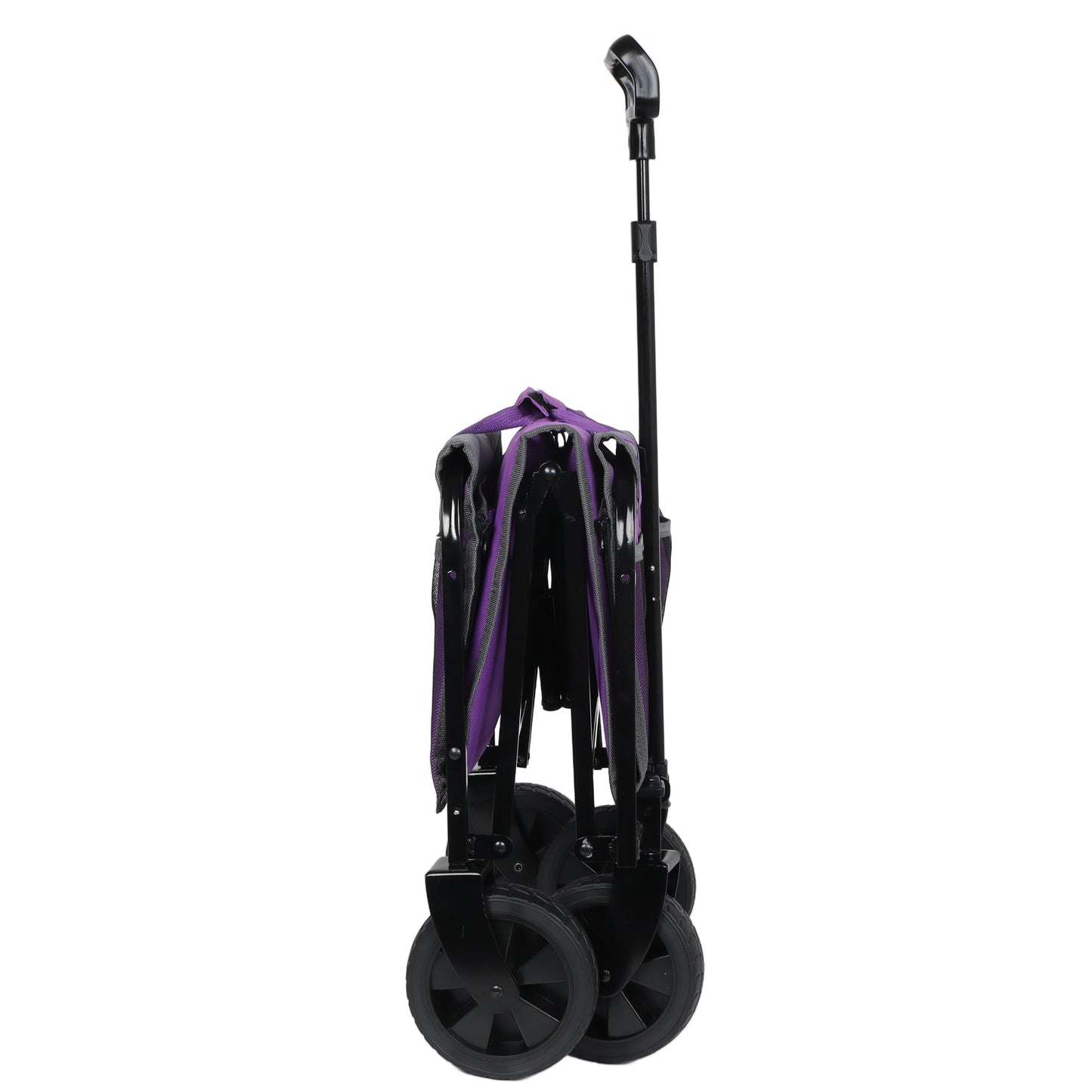 All-in-One Convertible Folding 4-Wheel Trolley with Bench Seat and Dog Leash - Heavy Duty Foldable Utility Trolley for Camping, Beach, Shopping - Versatile Seating and Storage Space, purple/gray image 12
