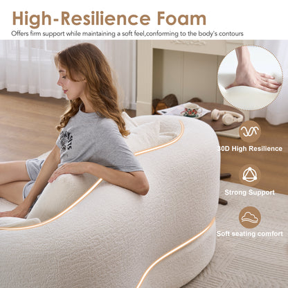 (Old Sku: W2231P392100) 2-in-1 Foldable Sofa Bed,70 Inch Folding Boneless Couch Convertible Compressed Sleeper Sofabed, 4 Pillows for Living Room Apartment, Milk White image 6