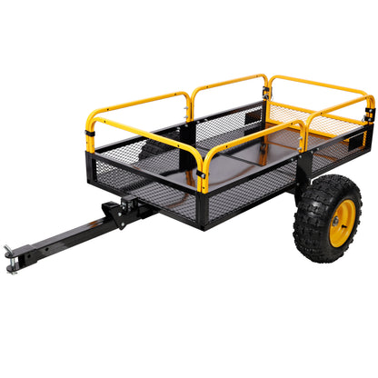 Heavy-Duty Tow-Behind Dump Cart 1000 lbs Load Capacity for ATV UTV Lawn Mower Tractor Yard Garden Farm Hauling image 1