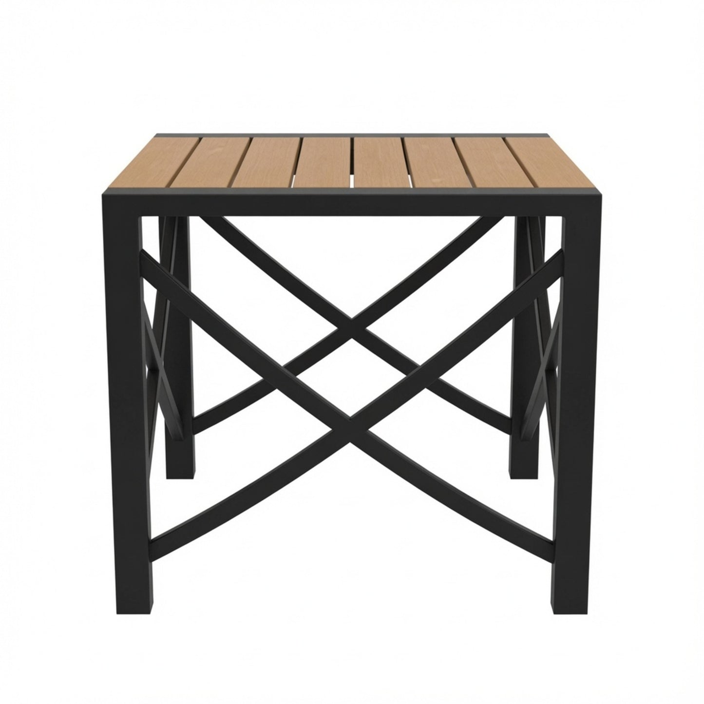 18.9” Black Square Side Havey-Duty Metal Outdoor Patio End Table image 11