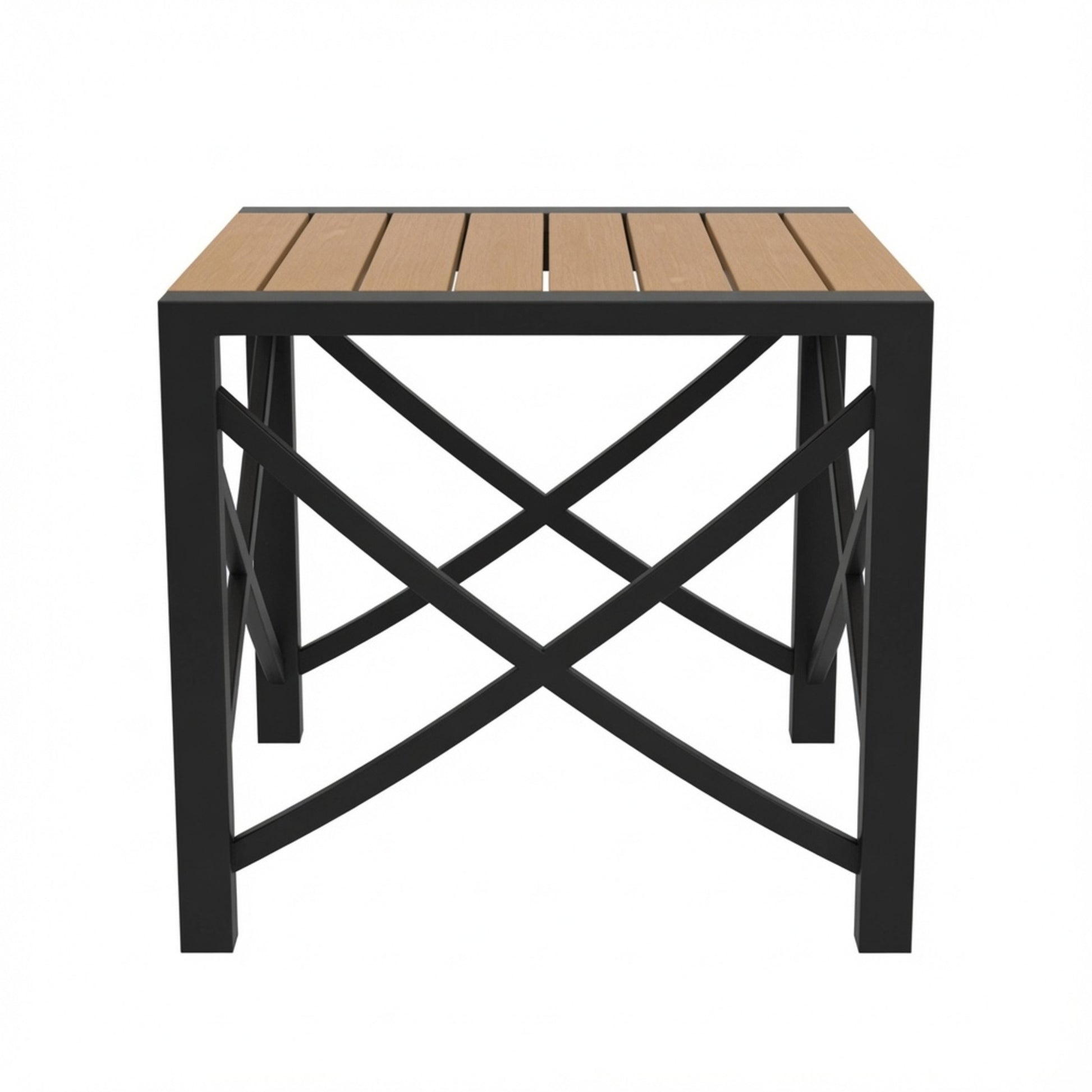 18.9” Black Square Side Havey-Duty Metal Outdoor Patio End Table image 11