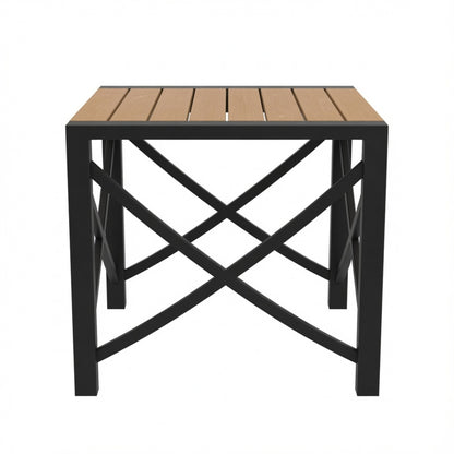 18.9” Black Square Side Havey-Duty Metal Outdoor Patio End Table image 11
