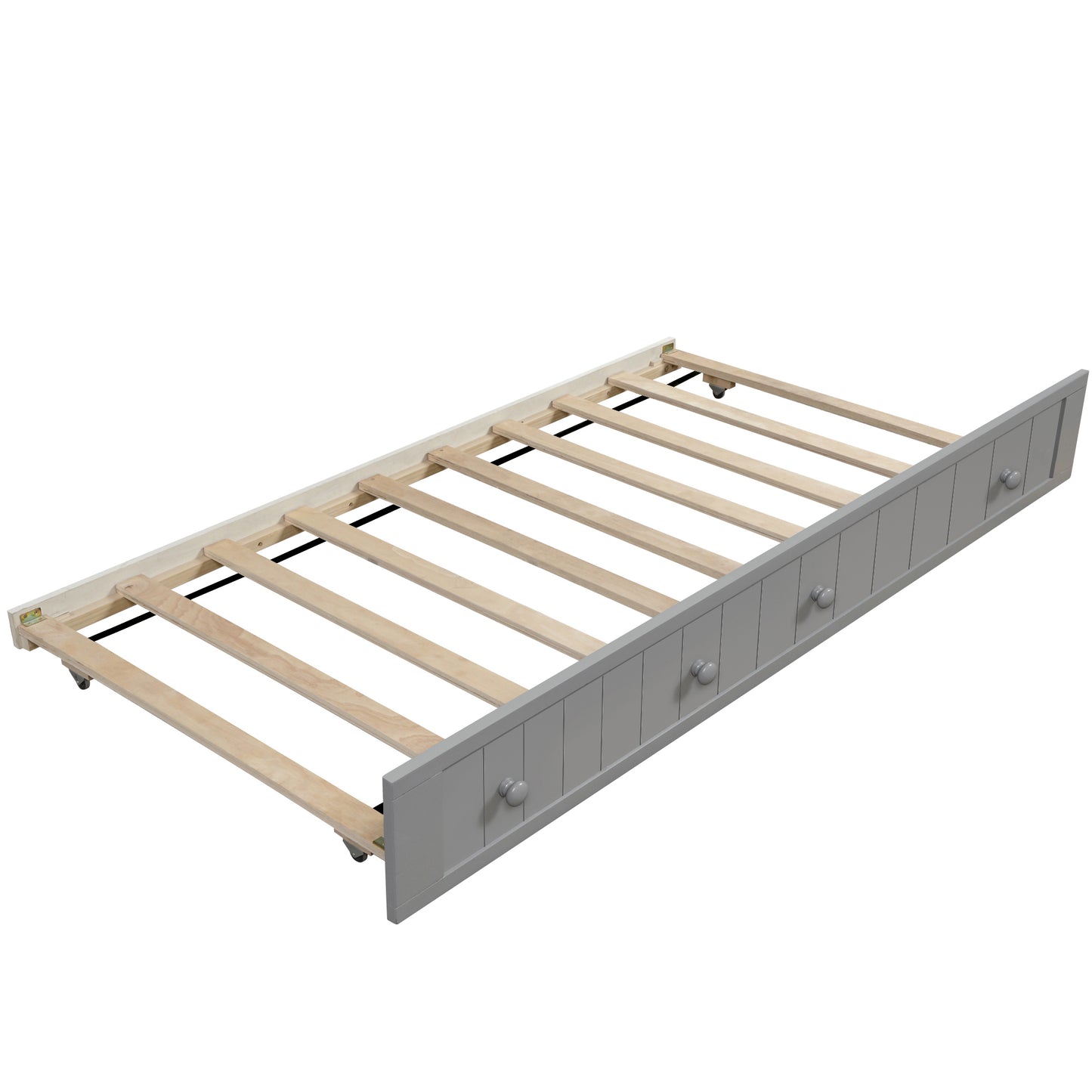 Twin Wooden Daybed with Trundle Bed, Sofa Bed for Bedroom Living Room,Gray(OLD SKU:WF192861AAE) image 11
