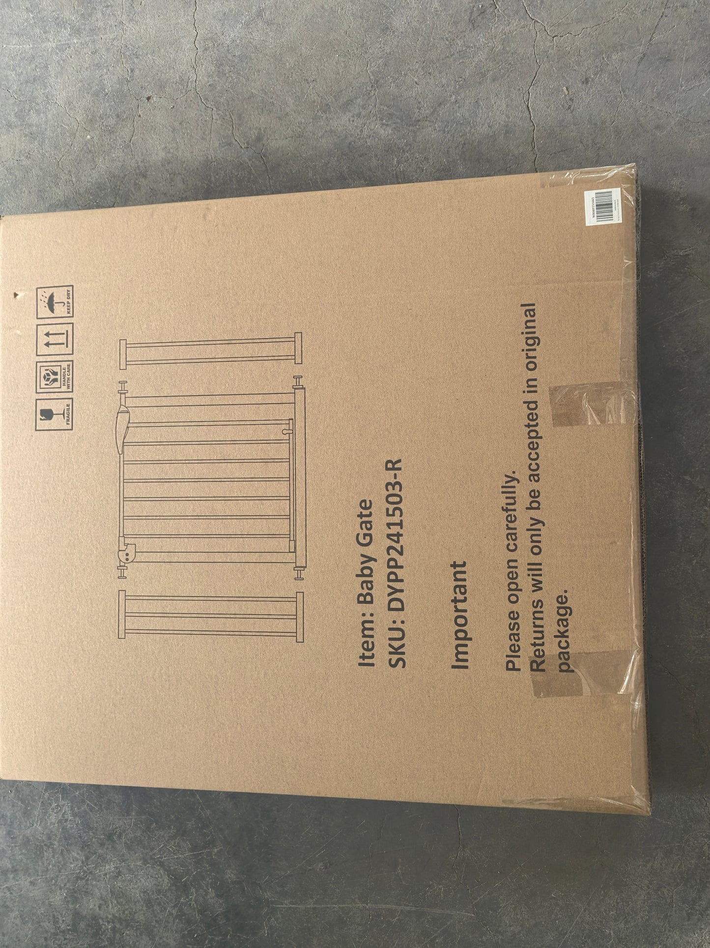 29.5-44.1" Wide Baby Gate for Stairs, Dog Gate Indoor for Doorways, No Drilling Pressure Mounted Pet Gates for Kids, Easy Walk Through Safety Gate, White image 6