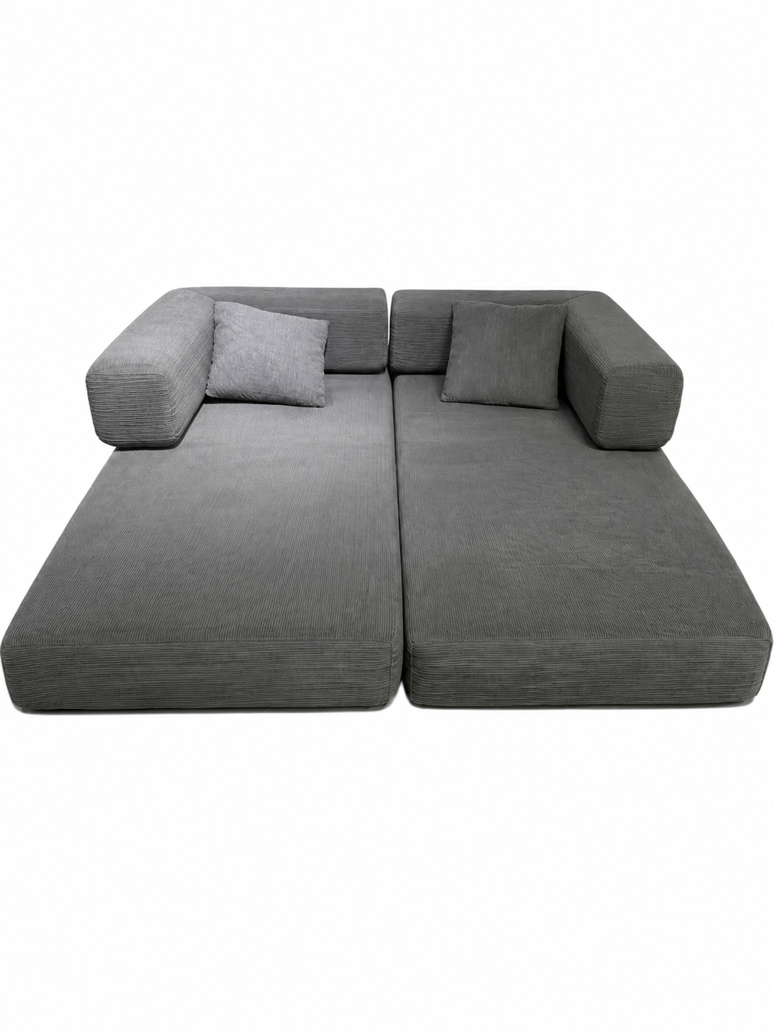 Double sofa, sofa bed, multifunctional compression sofa, wide body sofa, pure sponge sofa, fine striped velvet fabric sofa image 8