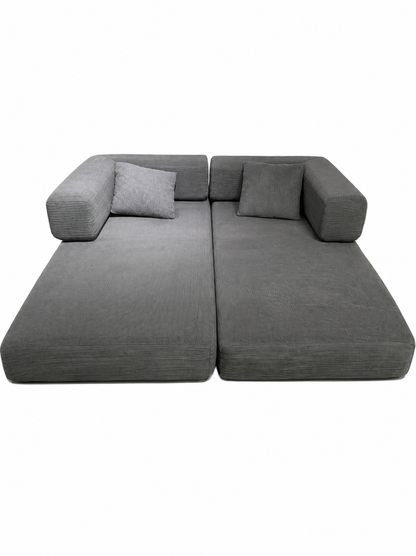 Double sofa, sofa bed, multifunctional compression sofa, wide body sofa, pure sponge sofa, fine striped velvet fabric sofa image 8