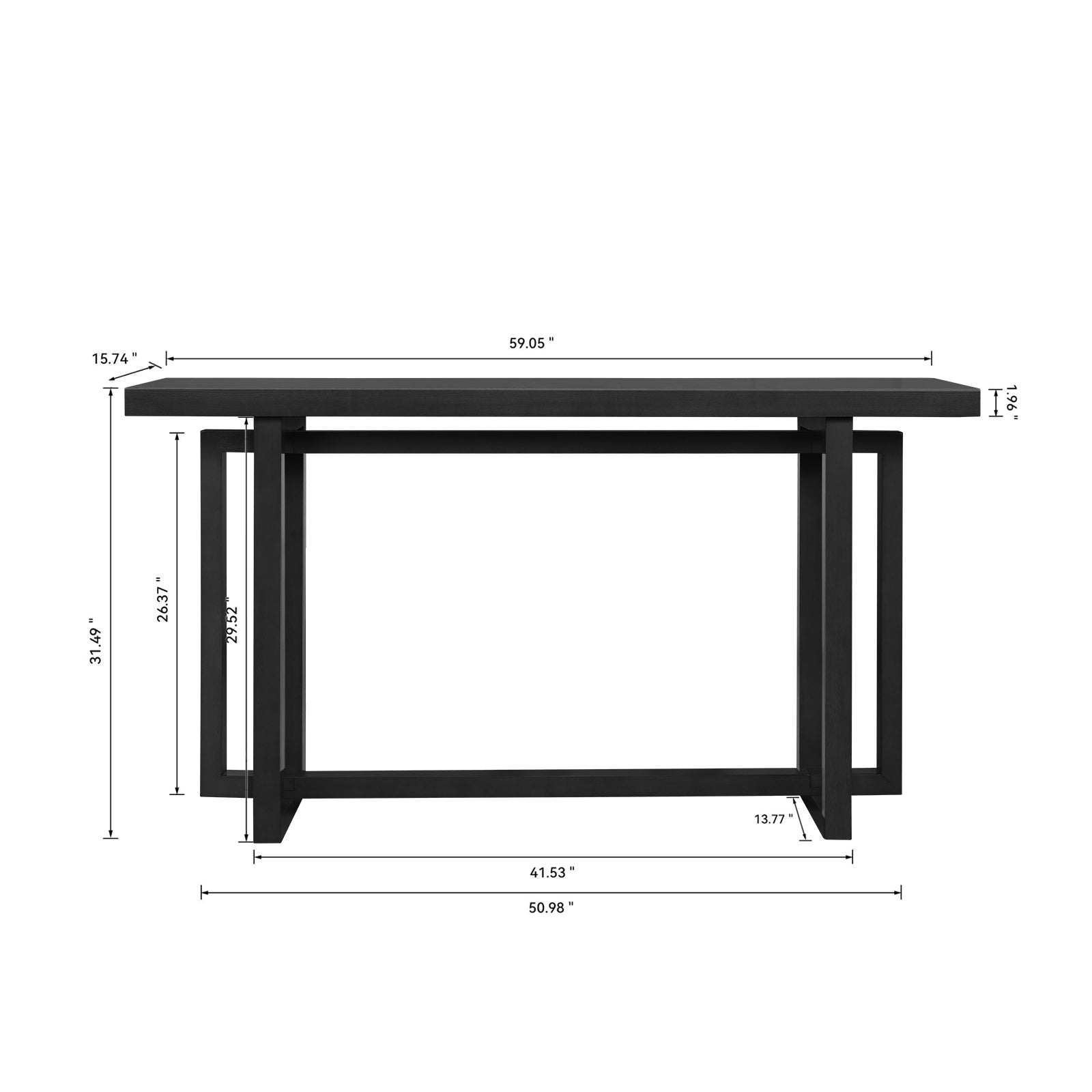 59" Narrow Console Table - MDF Entryway Sofa Table for Hallway, Living Room, Foyer with Space-Saving Design image 4
