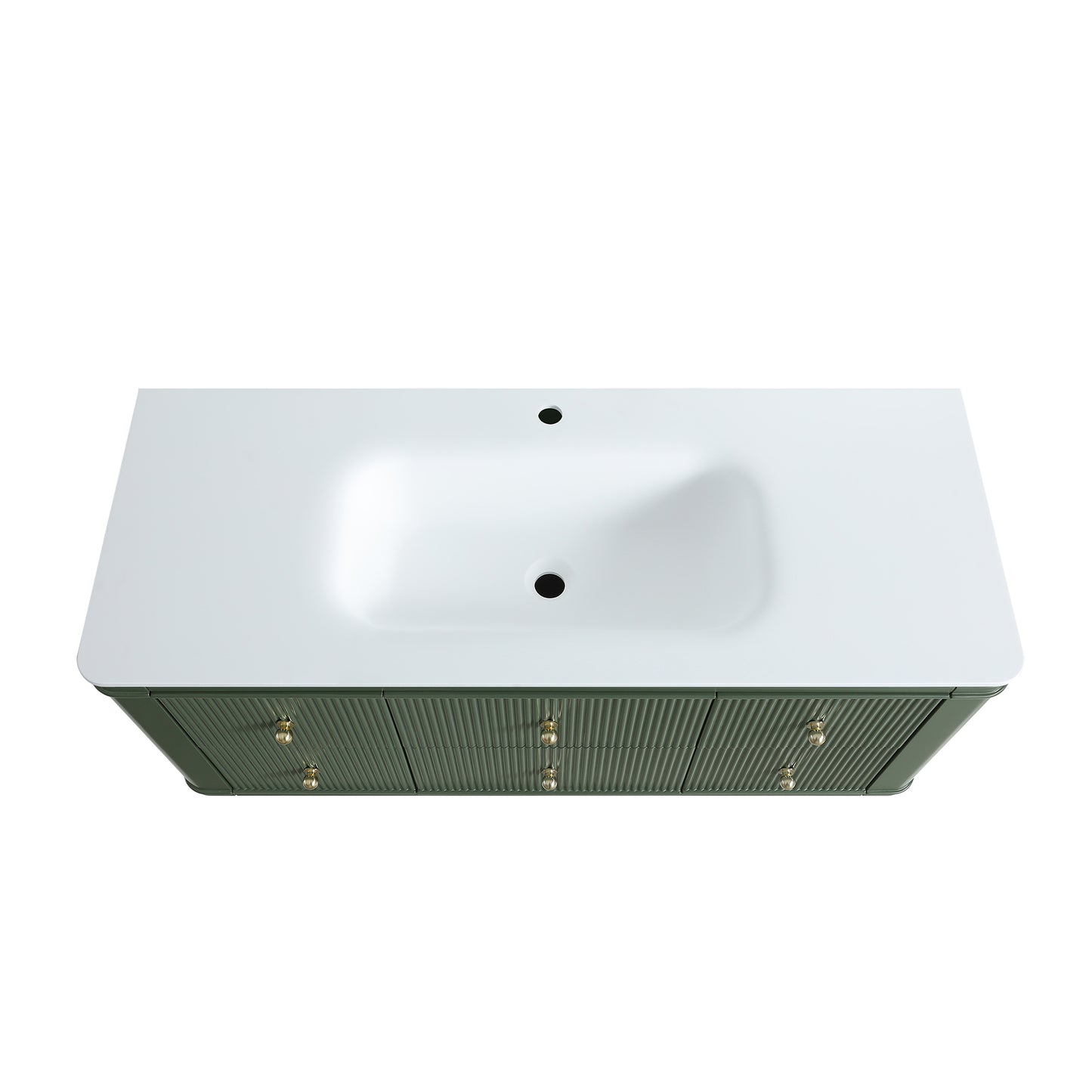 48" Wall Mounted & Floating Single Green Bathroom Vanity with Sink image 6