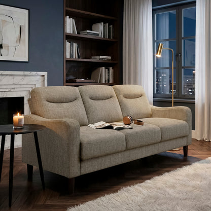 Contemporary Brown Sofa Chenille Fabric Upholstery Foam Comfort Solid Wood Living Room Furniture 1pc image 10