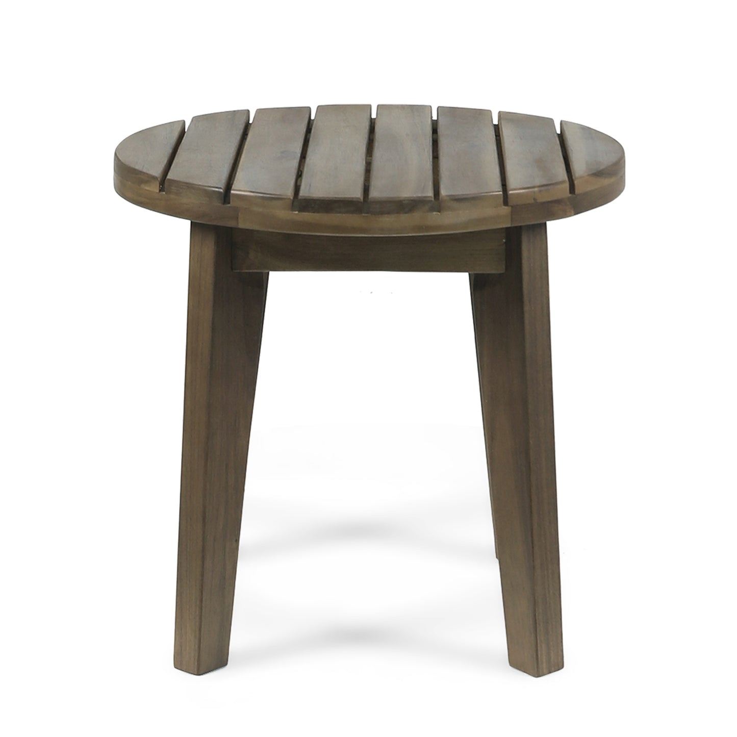 Outdoor 16" Acacia Wood Side Table, Gray Finish image 4
