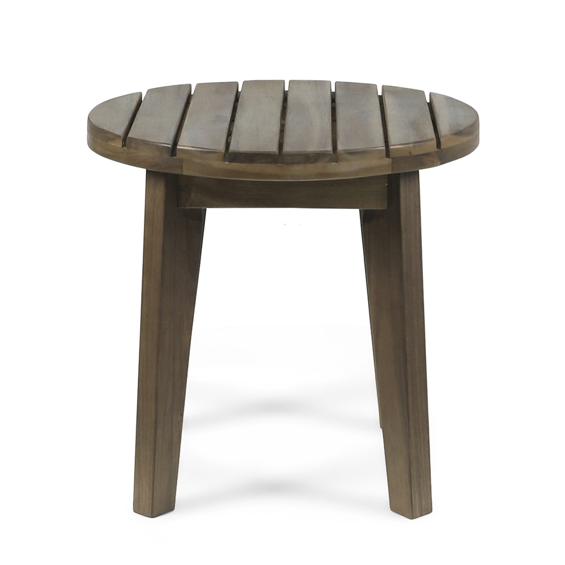 Outdoor 16" Acacia Wood Side Table, Gray Finish image 4