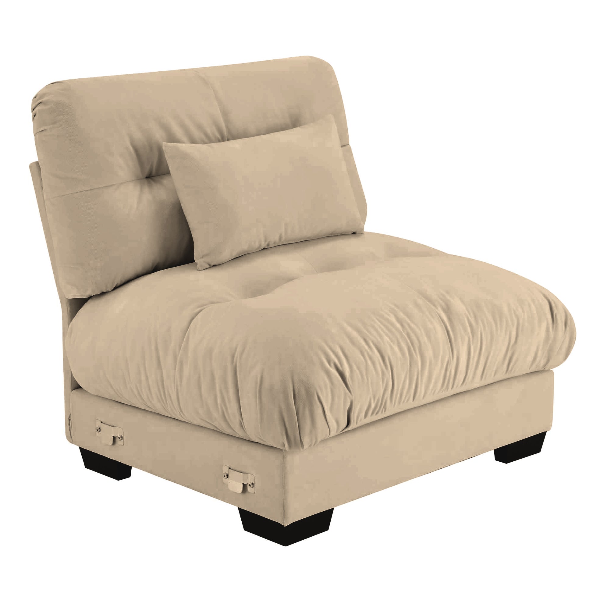 Milano Armless Sofa W/1 pillow - Beige image 2