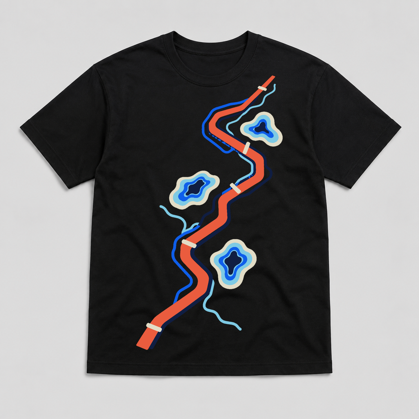 Shared Route Memory Running Graphic T-Shirt - POD-20260809-134_black_front_mockup