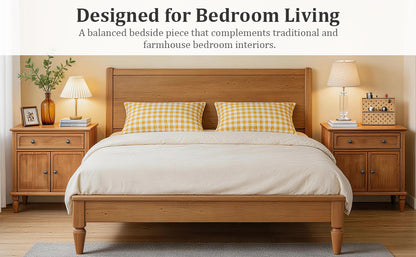 Farmhouse nightstand in bedroom setting