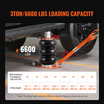 Air Jack 3 Ton/6600 lbs Pneumatic Jack with Heightened Column for Sedan image 3
