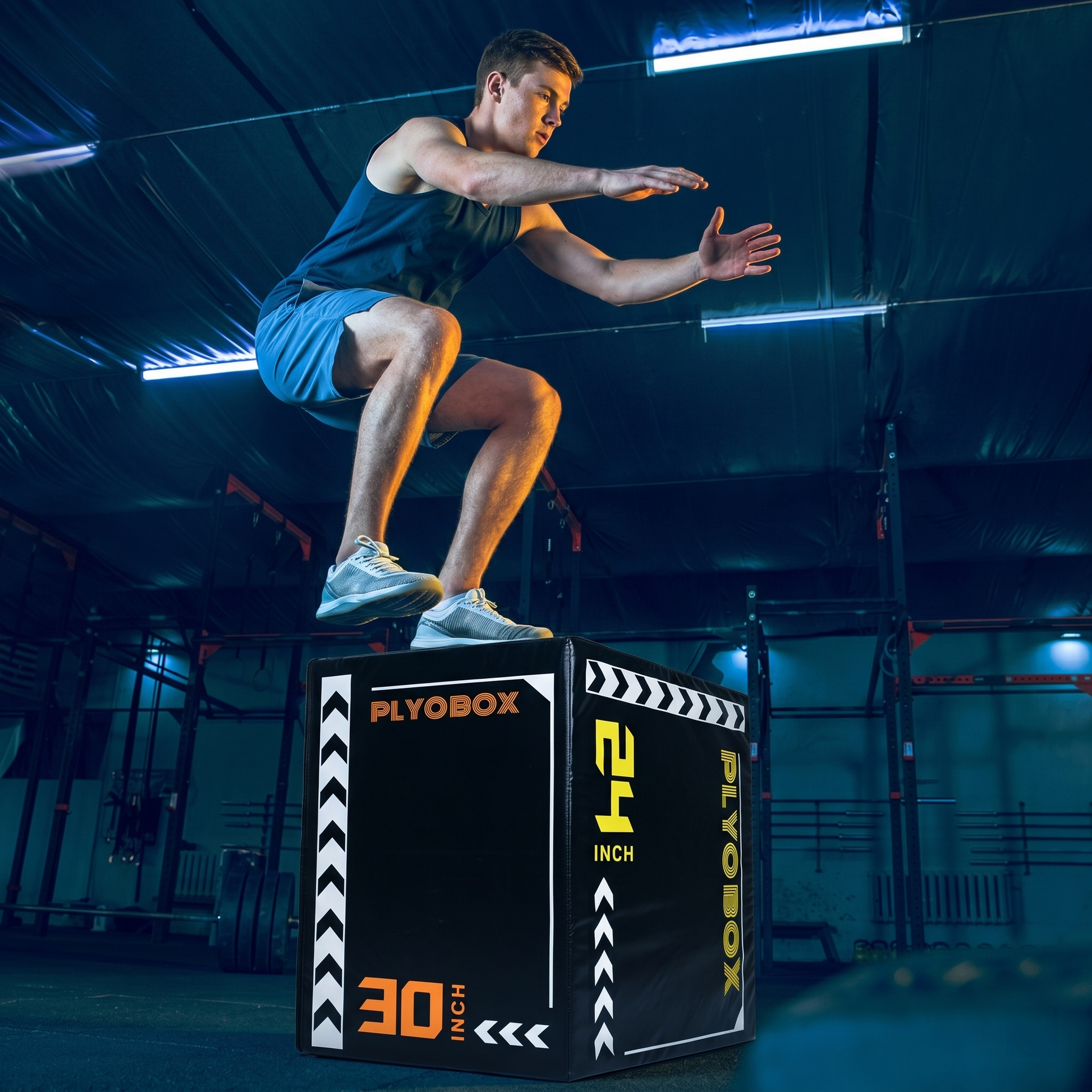 3-in-1 Foam Plyometric Jump Box, 20/24/30 Inch Adjustable Height, Non-Slip Soft Plyo Box for HIIT, Crossfit & Home Gym Training image 11
