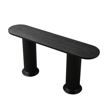 62.99 inch Modern Design Console Table with Roman-style Legs,MDF Entryway Table with Wood Venner for Living Room,Hallway image 4