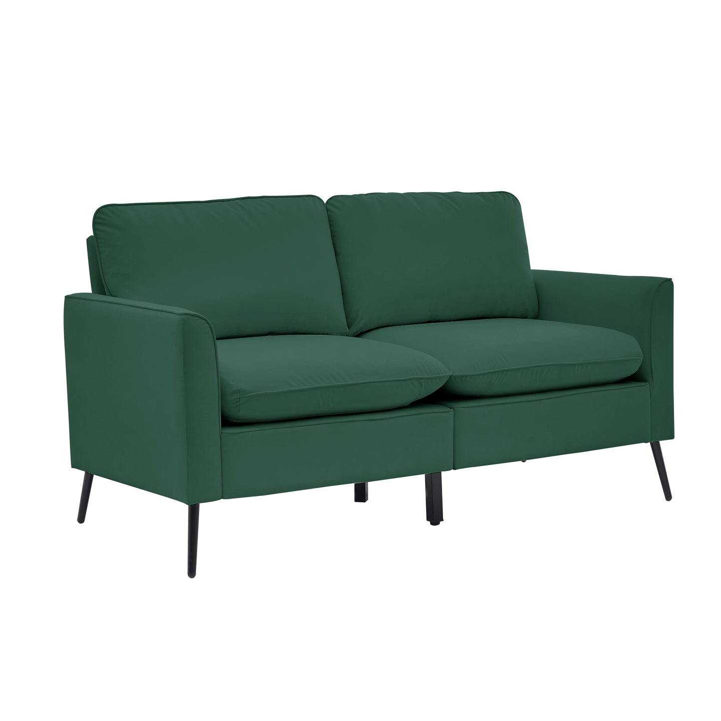 TS Cat paw leather upholstered sofa loveseat,Nordic retro light luxury living room balcony bedroom single casual sofa chair Double sofa + two pack combination(Green) image 9