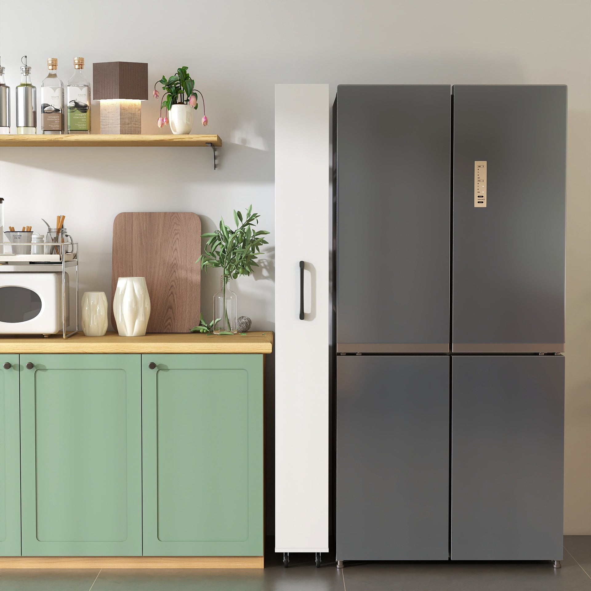 7 Tier multi-functional pull-out multi-tier storage Single-sided open shelf for Kitchen, Living Room & Narrow Spaces image 2