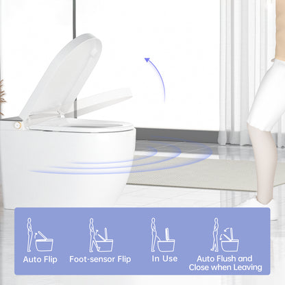 Modern integrated Smart toilet, Auto Open/Close lid, temperature heating seat, instant warm water cleaning, can automatically flush, remote control flush, foot sensing flush image 2
