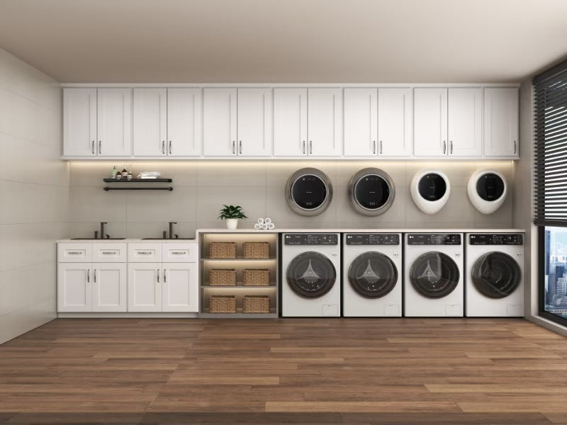 24 Inch White Shaker Double Door Wall Cabinet Solid Wood with 2 adjustable shelves Ready to Assemble for Kitchen,Bathroom,Laundry and Garage Storage(24"W×12"D×30"H) image 10