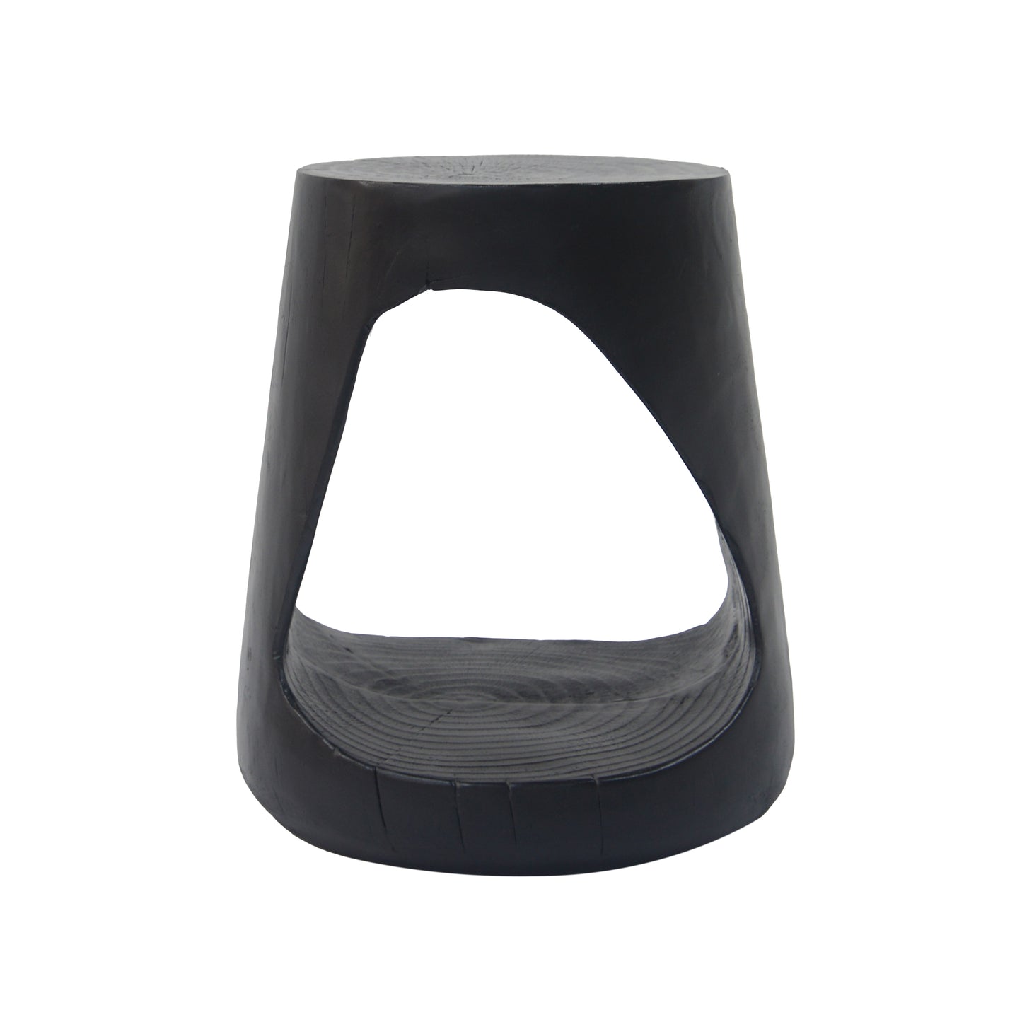 MGO Hollow Side Table, Wood-like texture, Black Color image 6