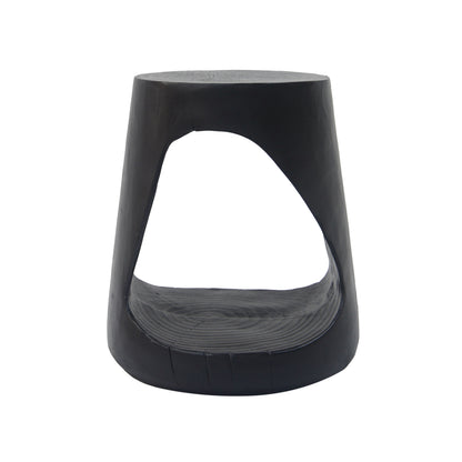 MGO Hollow Side Table, Wood-like texture, Black Color image 6