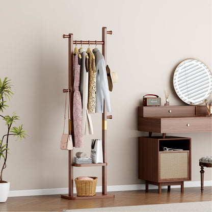 Coat Racks solid wood hanger 23.6* 11*70.8in Solid environmental protection easy to assemble beautiful can be placed in the bedroom/entrance/living room (Walnut) image 1