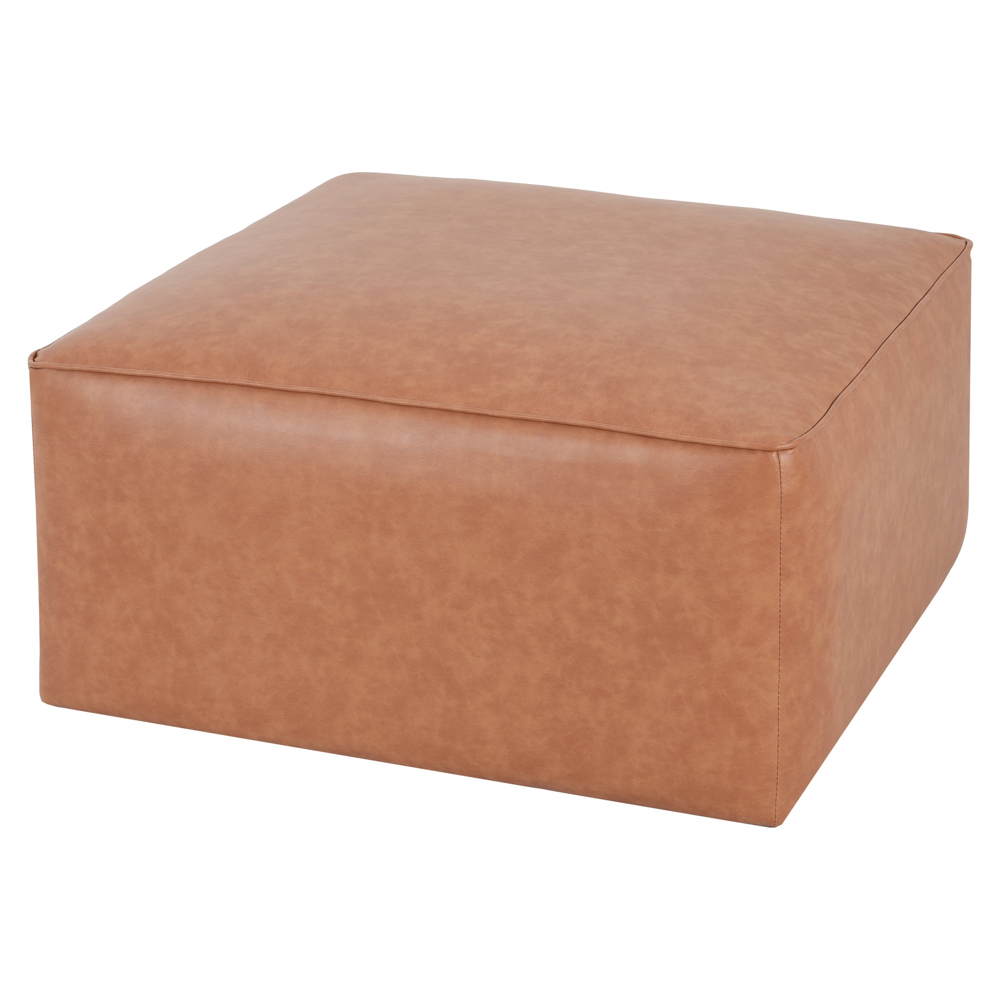 Upholstered Square PU Leather Ottoman,Tan Brown (old sku N757P180768T) image 5