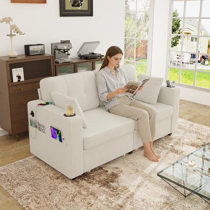 Sofas for Living Room, Couch Set,3 Seats Sofa, USB Charging,Wood Frame,Easy to Install,with Storage, Charging Station,Cup Holder,Modern Sectional Sofas for Living Room, Apartment,Chenille Fabric image 2