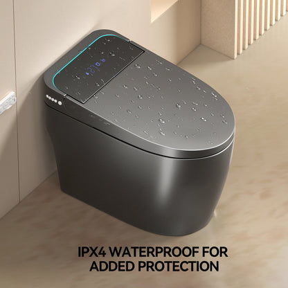 Unique Smart Toile, One Piece Toilet with Bidet Built In,Intelligent Toilet Auto Open/Close Seat. Bidet toilet with Dryer and Warm Water.Gray image 2