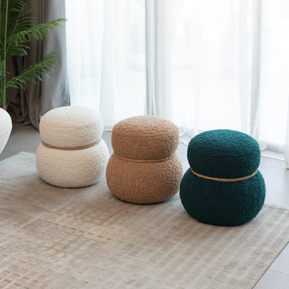 WKJ1Y White snowman stool, Greig plush cushion, playful and cute, suitable for any spacehite image 7