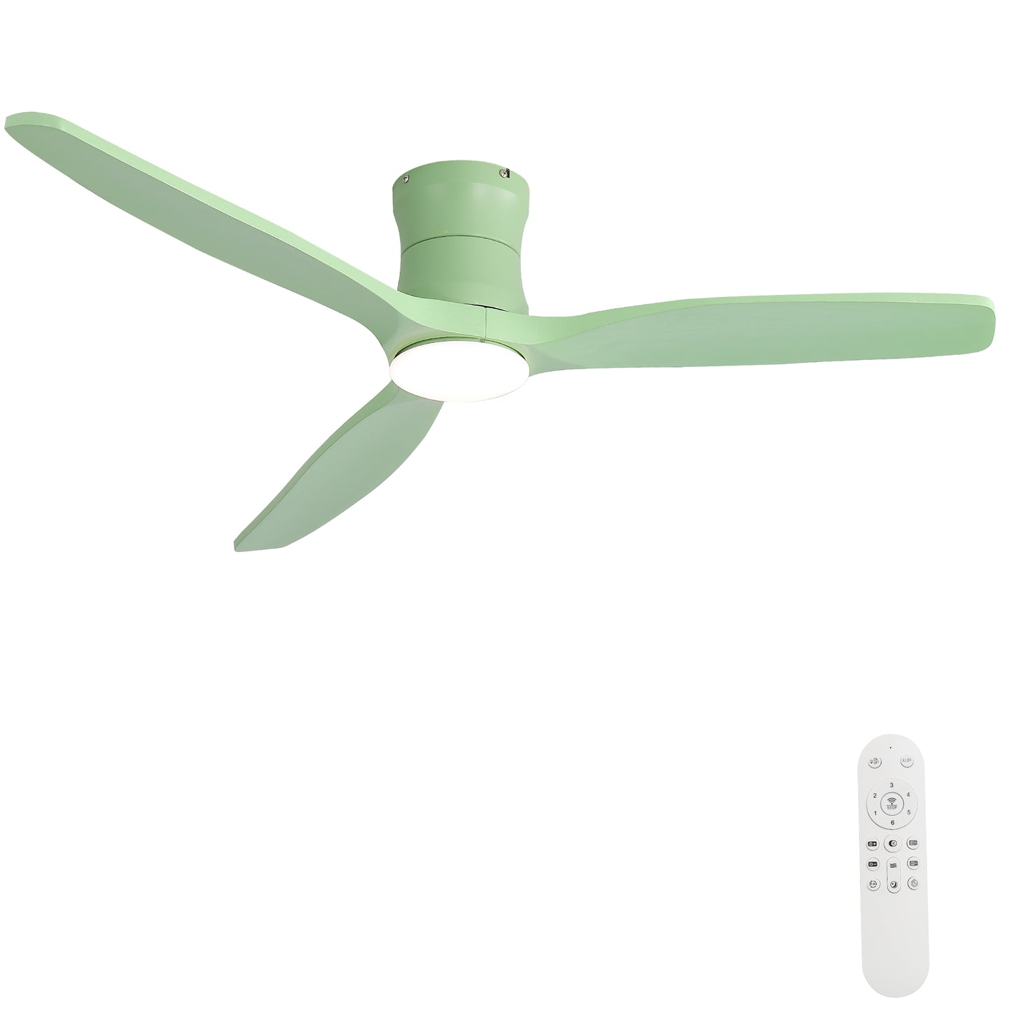 52-inch ceiling fan with light, solid wood blades, Dimmable Light with Memory Function, DC motor, Quiet operation image 1