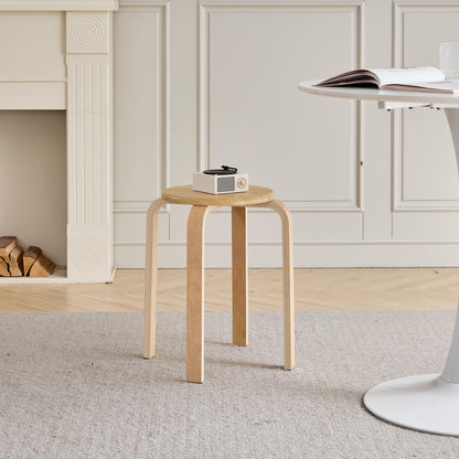 Set of 4 Stackable Stools, Stackable Bentwood Stools, Round Backless Chairs for Dining Room, Kitchen, Classroom image 5
